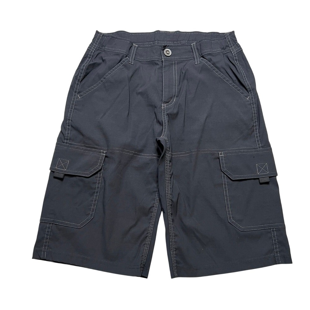 Kuhl Cargo Shorts Kids Large 14-16 Gray Renegade Hiking Outdoor Adjustable Waist